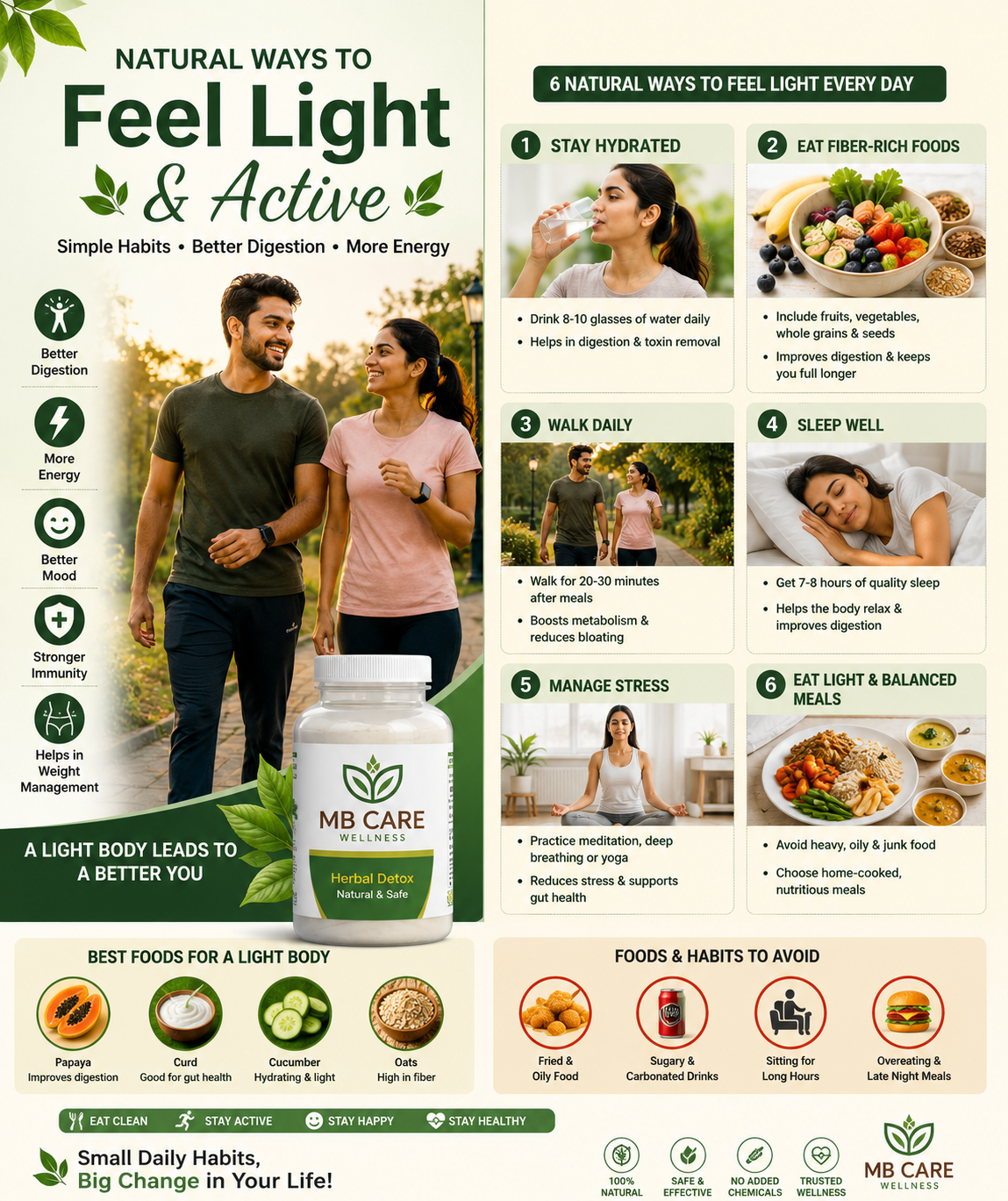 Light Feel Karne Ka Natural Tarika: Daily Habits Jo Body Aur Mind Ko Fresh Banaye