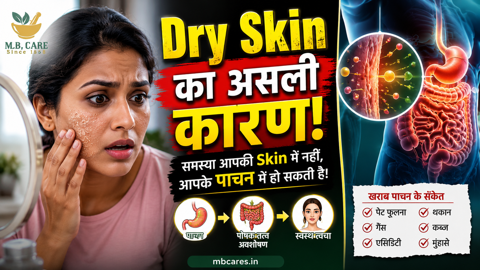The Hidden Link Between Dry Skin and Nutrient Malabsorption: Kya Aapki Skin Andar Se Help Maang Rahi Hai?