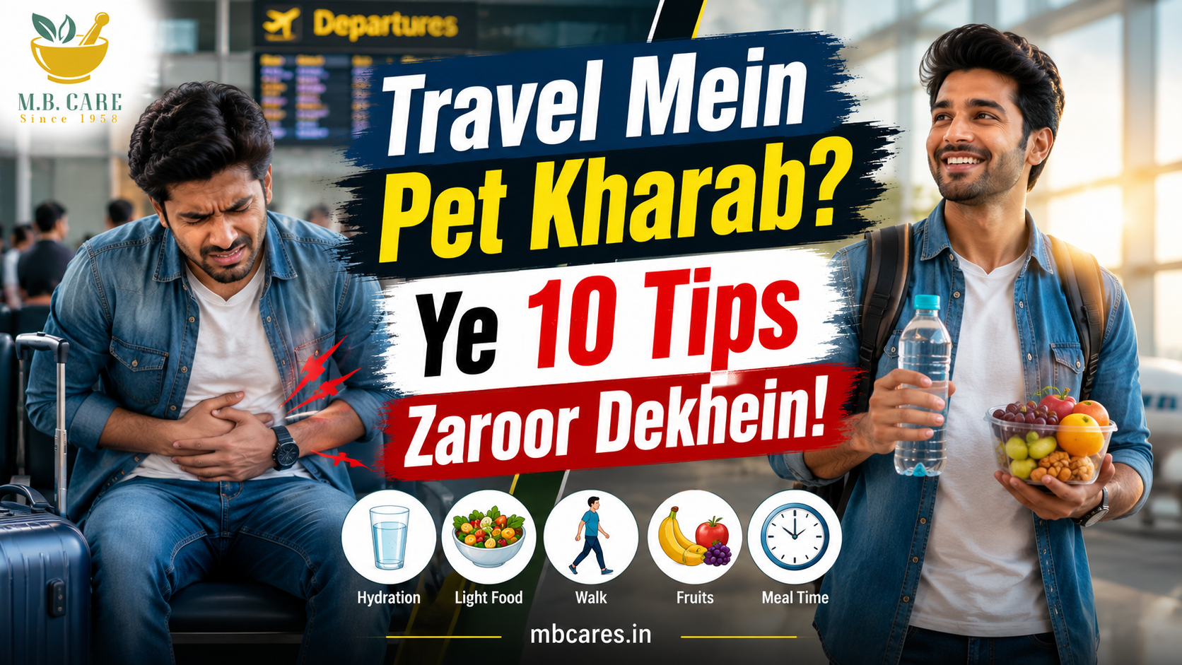 Travel Ke Dauran Digestion Kaise Healthy Rakhein? 10 Easy Tips Jo Har Traveller Ko Pata Hone Chahiye