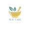 Logo of M.B. Care with a bowl, pestle, and leaves on a white background